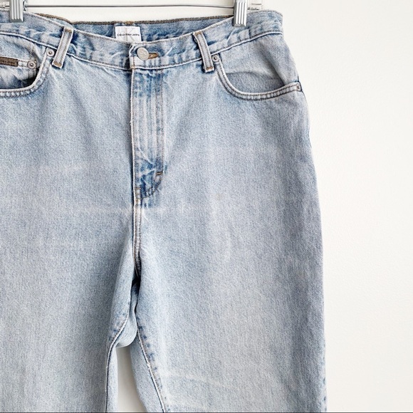CALVIN KLEIN Vintage High Rise mom Jeans Size 16 light wash stone Union made 32 - Picture 5 of 11